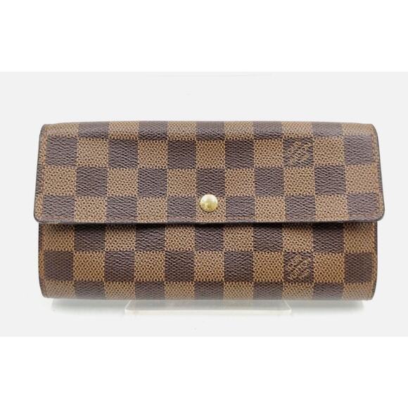 Louis Vuitton LV Long Wallet Portefeuille Sarah Brown Damier - Picture 1 of 8